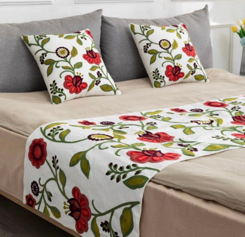 Set Piecera bordada Marroquí+ 2 Fundas de Cojín